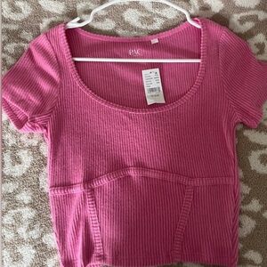 pacsun pink ribbed top